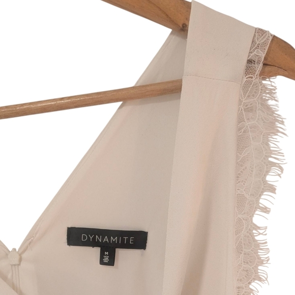 Dynamite Lace Trim White Romper - Picture 5 of 8